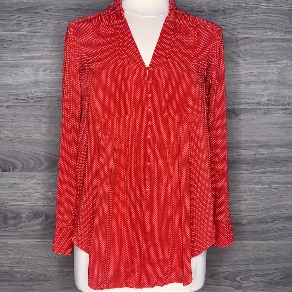 Anthropologie Maeve Polka Dot Tunic Top Size XS